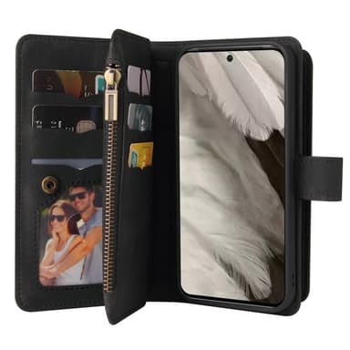 SKALO Google Pixel 8 Big Wallet 17-FACK Plånboksfodral - Svart