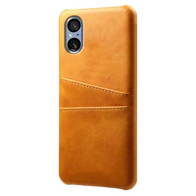 SKALO Sony Xperia 5 V PU-Läder Korthållare Skal - Ljusbrun