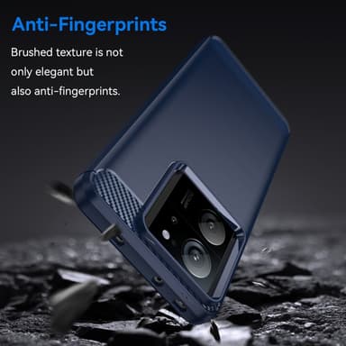 SKALO Xiaomi 13T/13T Pro Armor Carbon Stöttåligt TPU-skal - Blå