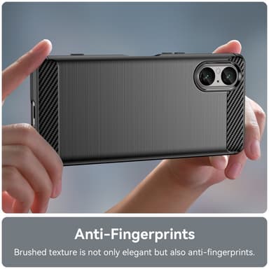SKALO Sony Xperia 5 V Armor Carbon Stöttåligt TPU-skal - Svart