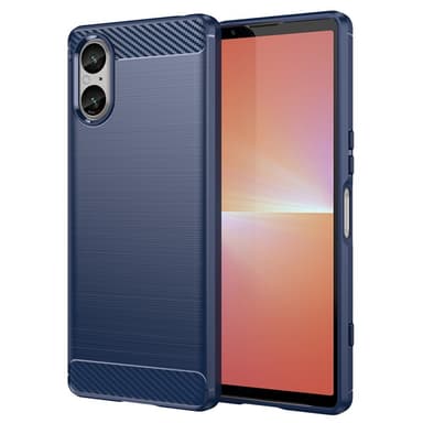 SKALO Sony Xperia 5 V Armor Carbon Stöttåligt TPU-skal - Blå