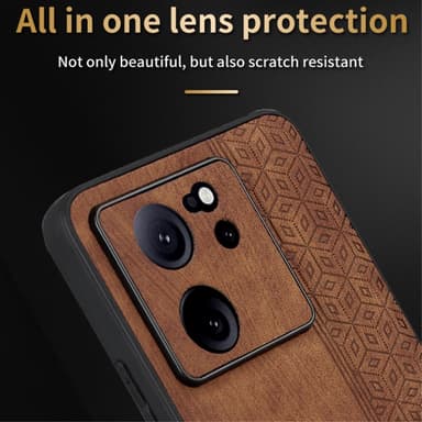 SKALO Xiaomi 13T/13T Pro AZNS PU-Läder Skal - Brun