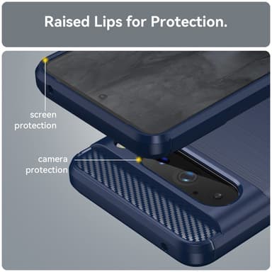 SKALO Google Pixel 8 Pro Armor Carbon Stöttåligt TPU-skal - Blå
