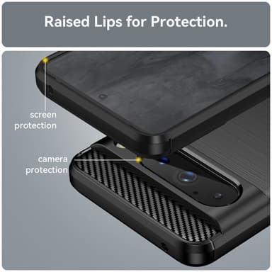 SKALO Google Pixel 8 Pro Armor Carbon Stöttåligt TPU-skal - Svart