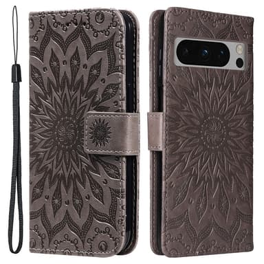SKALO Google Pixel 8 Pro Mandala Plånboksfodral - Grå