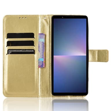 SKALO Sony Xperia 5 V Plånboksfodral i PU-Läder - Guld