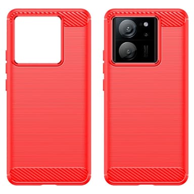 SKALO Xiaomi 13T/13T Pro Armor Carbon Stöttåligt TPU-skal - Röd