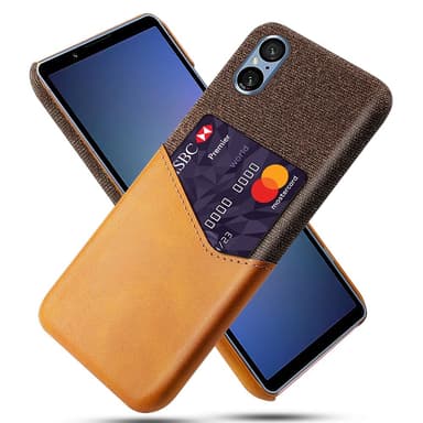 SKALO Sony Xperia 5 V Premium PU-Läder Korthållare Skal - Brun