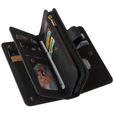 SKALO Google Pixel 8 Big Wallet 17-FACK Plånboksfodral - Svart