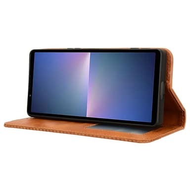 SKALO Sony Xperia 5 V Embossed Premium Plånboksfodral - Brun