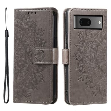 SKALO Google Pixel 8 Mandala Plånboksfodral - Grå
