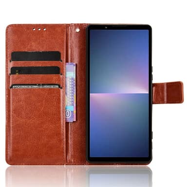 SKALO Sony Xperia 5 V Plånboksfodral i PU-Läder - Brun