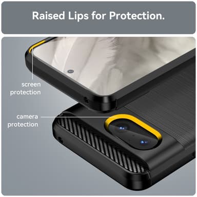 SKALO Google Pixel 8 Armor Carbon Stöttåligt TPU-skal - Svart