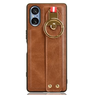 SKALO Sony Xperia 5 V PU-Läder Skal med Handrem - Brun