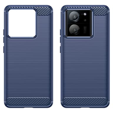SKALO Xiaomi 13T/13T Pro Armor Carbon Stöttåligt TPU-skal - Blå