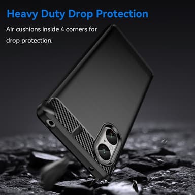 SKALO Sony Xperia 5 V Armor Carbon Stöttåligt TPU-skal - Svart