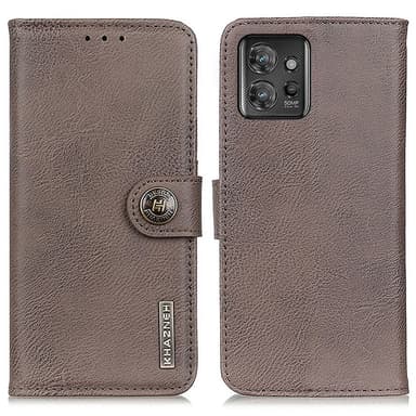 SKALO Motorola ThinkPhone 5G KHAZNEH Premium Plånboksfodral i PU-Läder - Khaki