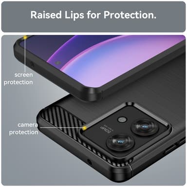SKALO Motorola Edge 40 Neo 5G Armor Carbon Stöttåligt TPU-skal - Svart