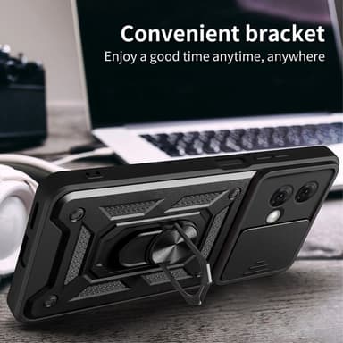 SKALO Motorola Moto G84 5G Armor Hybrid Magnetring Kameraslider - Silver