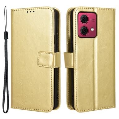 SKALO Motorola Moto G84 5G Plånboksfodral i PU-Läder - Guld