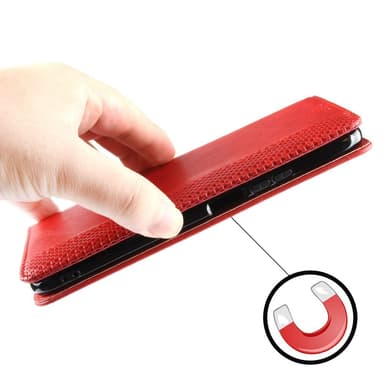 SKALO Xiaomi Redmi 12 4G/5G Embossed Premium Plånboksfodral - Röd