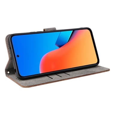 SKALO Xiaomi Redmi 12 4G/5G Plånboksfodral i PU-Läder - Brun