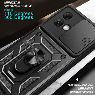 SKALO Motorola Moto G84 5G Armor Hybrid Magnetring Kameraslider - Silver