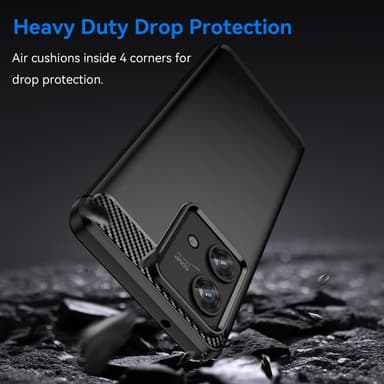 SKALO Motorola Edge 40 Neo 5G Armor Carbon Stöttåligt TPU-skal - Svart