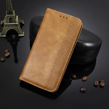 SKALO Xiaomi Redmi 12 4G/5G Embossed Premium Plånboksfodral - Brun