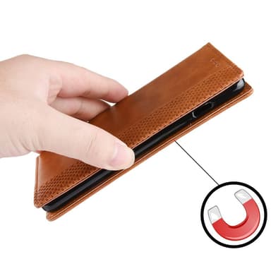 SKALO Xiaomi Redmi 12 4G/5G Embossed Premium Plånboksfodral - Brun