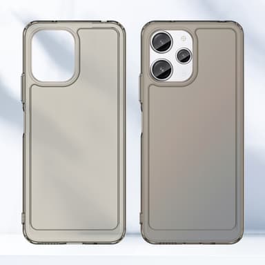 SKALO Xiaomi Redmi 12 4G/5G Transparent TPU Metalknappar Skal - Grå