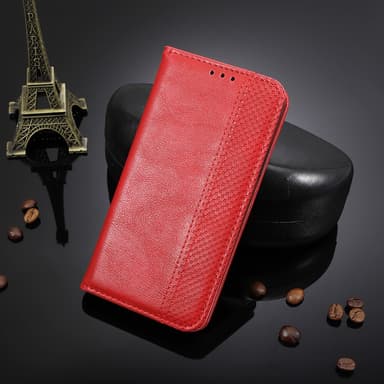 SKALO Xiaomi Redmi 12 4G/5G Embossed Premium Plånboksfodral - Röd