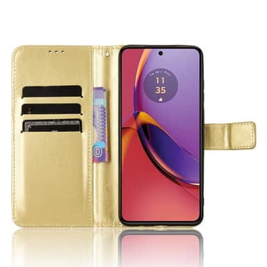 SKALO Motorola Moto G84 5G Plånboksfodral i PU-Läder - Guld