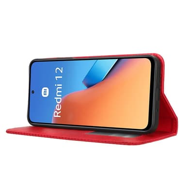 SKALO Xiaomi Redmi 12 4G/5G Embossed Premium Plånboksfodral - Röd