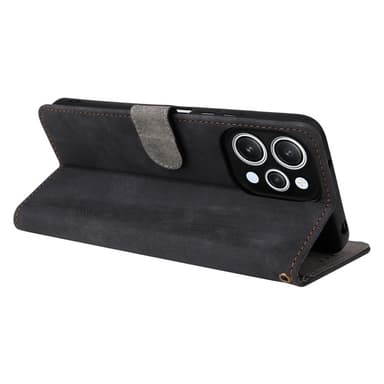 SKALO Xiaomi Redmi 12 4G/5G Plånboksfodral i PU-Läder - Svart