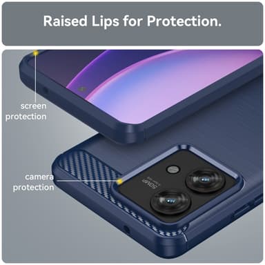 SKALO Motorola Edge 40 Neo 5G Armor Carbon Stöttåligt TPU-skal - Blå