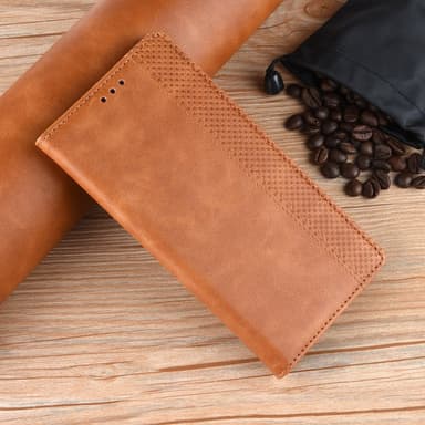 SKALO Xiaomi Redmi 12 4G/5G Embossed Premium Plånboksfodral - Brun