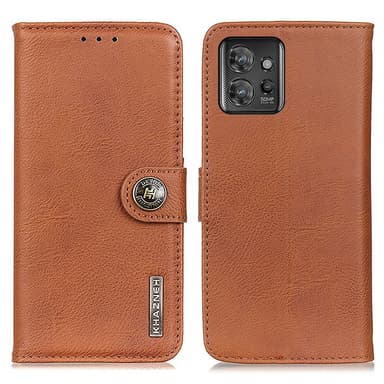 SKALO Motorola ThinkPhone 5G KHAZNEH Premium Plånboksfodral i PU-Läder - Brun