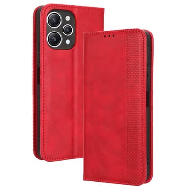 SKALO Xiaomi Redmi 12 4G/5G Embossed Premium Plånboksfodral - Röd