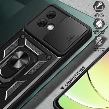 SKALO Motorola Moto G84 5G Armor Hybrid Magnetring Kameraslider - Silver