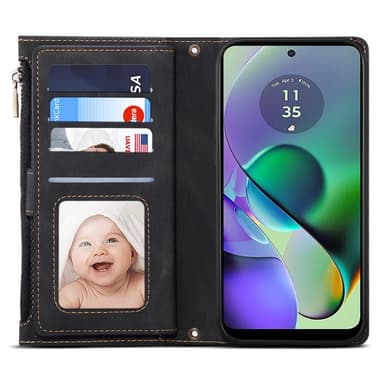 SKALO Motorola Moto G84 5G ESEBLE Big Wallet Plånboksfodral - Svart