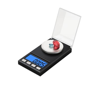 Uppladdningsbar digital milligramvåg 10 g / 0,001 g Svart