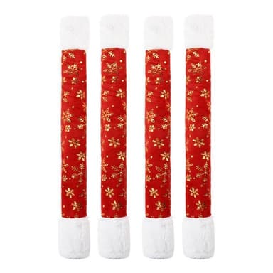 4pack Jullinne Tyg Kylskåp Dörrhandtag Skyddande överdrag Jul