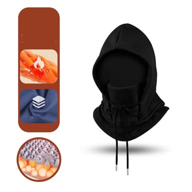 Vinter balaclava huva ansiktsmask, skidmask, ansiktsskydd Svart