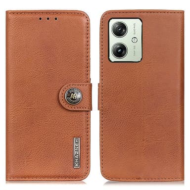 KHAZNEH Motorola Moto G54 Plånboksfodral - Brun