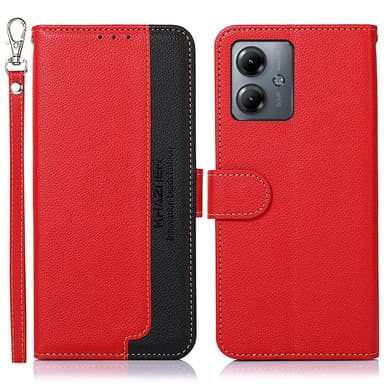 Motorola Moto G14 KHAZNEH Plånboksfodral - Röd/Svart