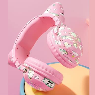 Kattöron Bluetooth Headset Mikrofon Trådlösa hörlurar - Blå