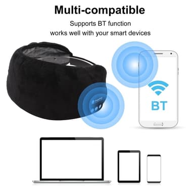 Trådlösa BT Rese-Sömn-Hörlurar Handsfree med Inbyggda Högtalare