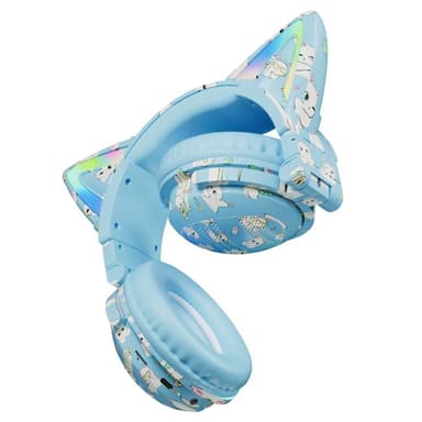 Kattöron Bluetooth Headset Mikrofon Trådlösa hörlurar - Blå