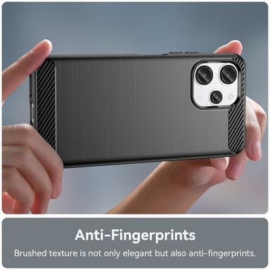 SKALO Xiaomi Redmi 12 4G/5G Armor Carbon Stöttåligt TPU-skal - Svart